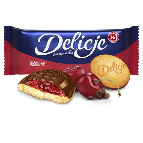 5 x Biszkopty Delicje szampańskie wiśniowe w czekoladzie Mondelez 147g