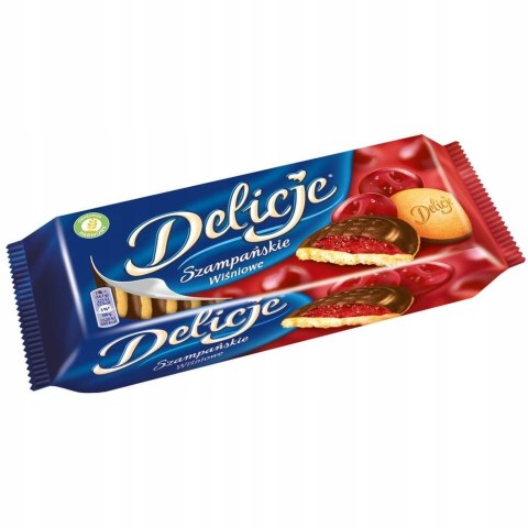 5 x Biszkopty Delicje szampańskie wiśniowe w czekoladzie Mondelez 147g