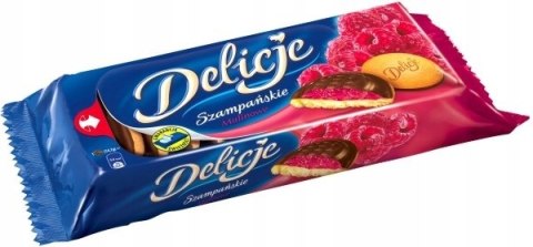 5 x Ciastka delicje szampańskie biszkopt malinowe 147g