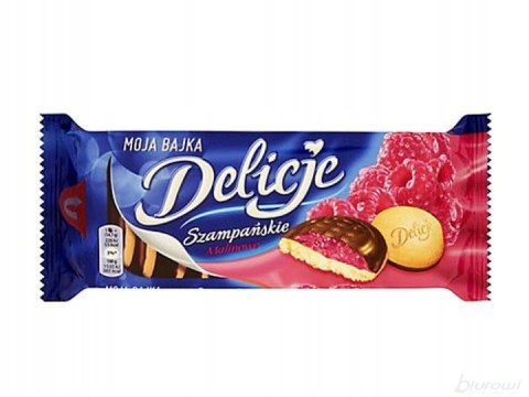 5 x Ciastka delicje szampańskie biszkopt malinowe 147g