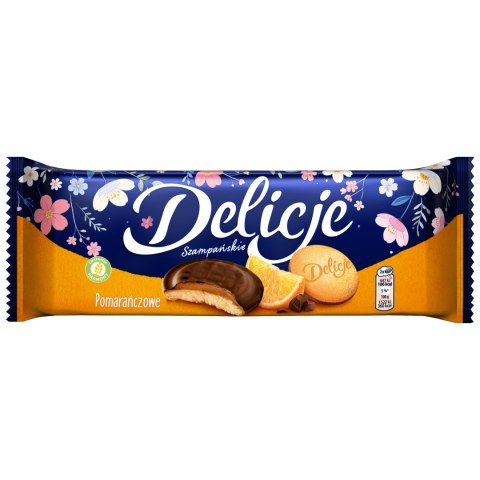 5 x Ciastka delicje szampańskie pomarańczowe 147g biszkopty w czekoladzie