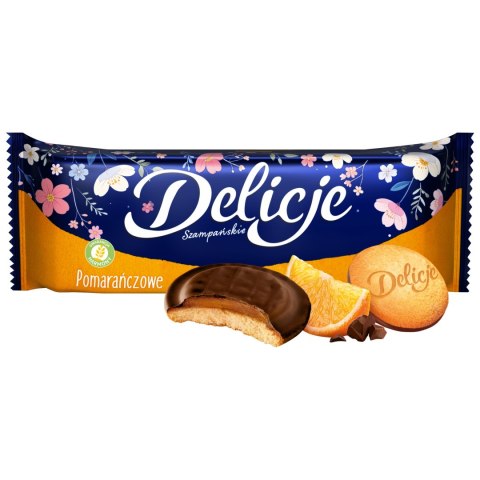 5 x Ciastka delicje szampańskie pomarańczowe 147g biszkopty w czekoladzie