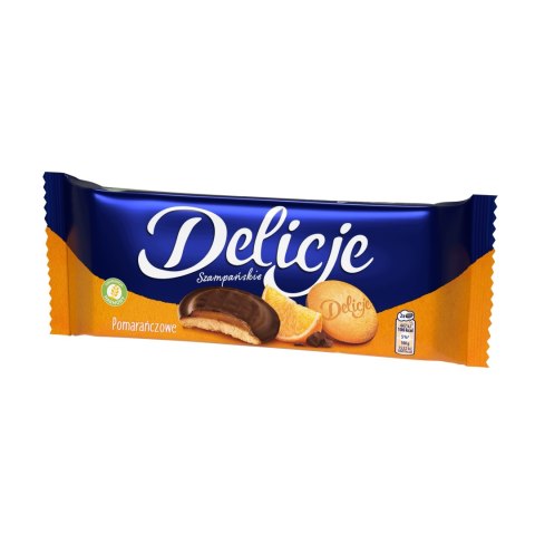 5 x Ciastka delicje szampańskie pomarańczowe 147g biszkopty w czekoladzie