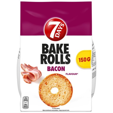 7 Days BAKE ROLLS Chrupki chlebowe o smaku bekonu 150 g