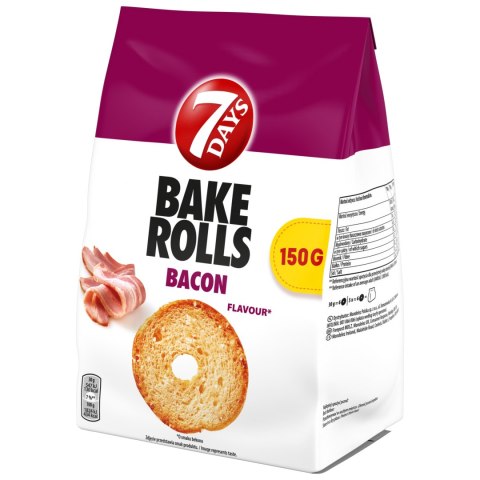 7 Days BAKE ROLLS Chrupki chlebowe o smaku bekonu 150 g