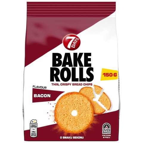 7 Days BAKE ROLLS Chrupki chlebowe o smaku bekonu 150 g