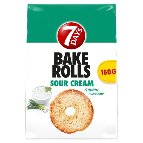 7 Days Bake Rolls Chrupki chlebowe o smaku śmietanowo cebulowym 150g