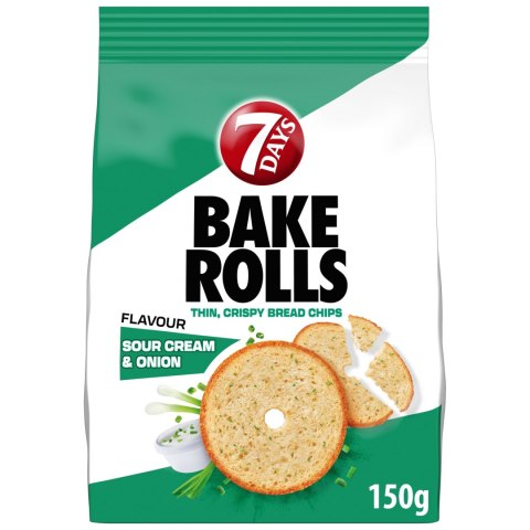 7 Days Bake Rolls Chrupki chlebowe o smaku śmietanowo cebulowym 150g