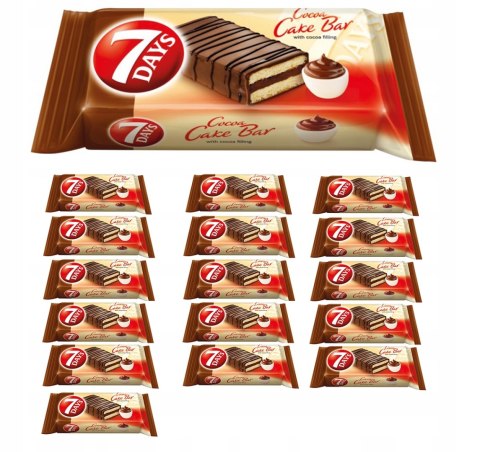 Batonik z nadzieniem kakaowym 7Days Cocoa Cake Bar biszkopt 32g x 16 szt