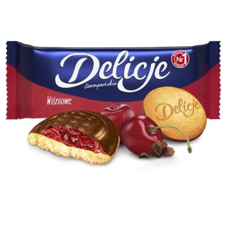 Biszkopty Delicje szampańskie wiśniowe w czekoladzie Mondelez 147g