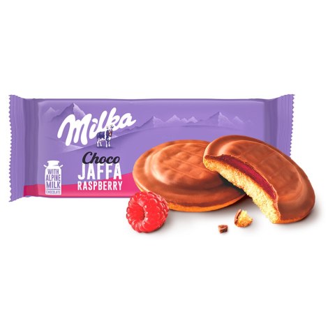 Ciastka Milka Jaffa biszkopty z galaretką o smaku malinowym 147 g