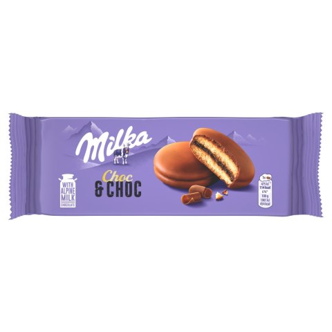 Ciastka biszkoptowe Milka Choc & Choc z kremem w czekoladzie mlecznej
