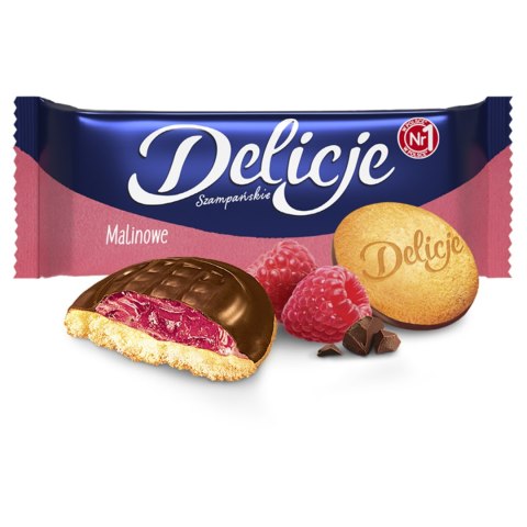 Ciastka delicje szampańskie biszkopt malinowe 147g