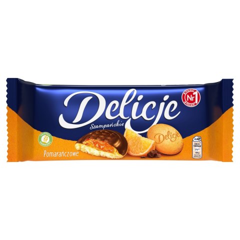 Ciastka delicje szampańskie pomarańczowe 147g biszkopty w czekoladzie