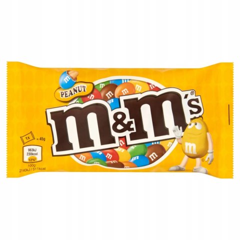 Cukierki M&M's orzeszki ziemne w czekoladzie kolorowe skorupki 45 g