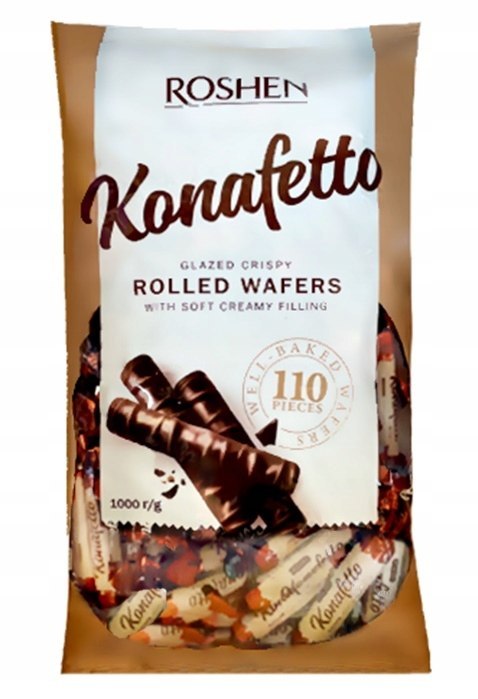 Cukierki Roshen Konafetto rurki waflowe w czekoladzie 1 kg