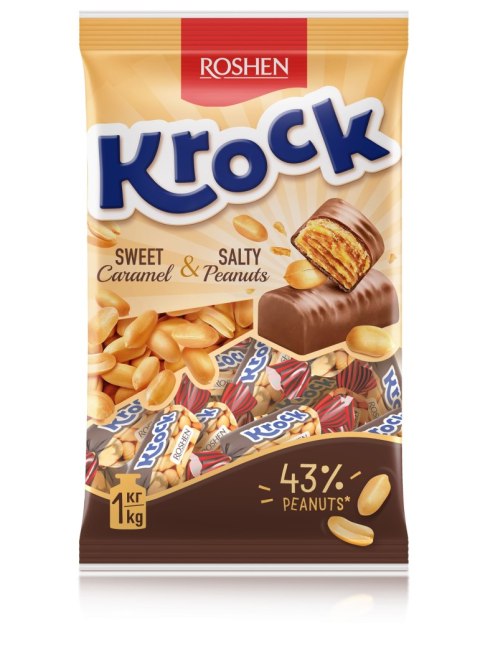 Cukierki Roshen Krock z karmelem i pastą orzechową 1 kg
