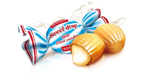 Cukierki Roshen karmelowe z nadzieniem mlecznym Sweet Drop 1 kg
