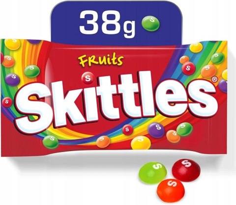 Cukierki do żucia w cukrowych skorupkach drażetki owocowe Skittles 38 g