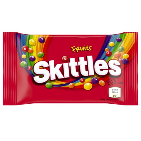 Cukierki do żucia w cukrowych skorupkach drażetki owocowe Skittles 38 g