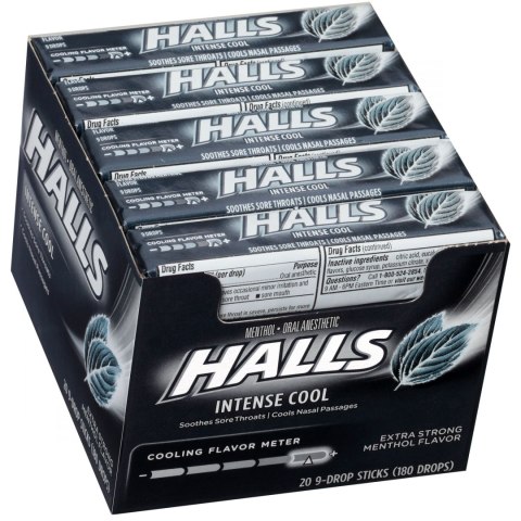 Halls extra strong cukierki czarne orzeźwiające zestaw 20szt x 33,5g