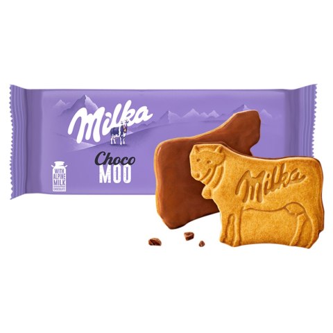 Milka Choco Moo ciastka oblane czekoladą mleczną z mleka alpejskiego 120 g