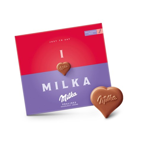 Milka I Love Milka praliny mleczne z nadzieniem orzechowym 110 g