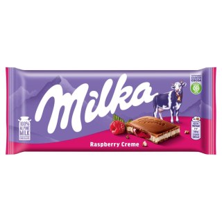 Milka Raspberry Malinowa Czekolada Mleczna Nadziewana 100g