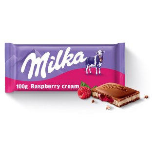 Milka Raspberry Malinowa Czekolada Mleczna Nadziewana 100g