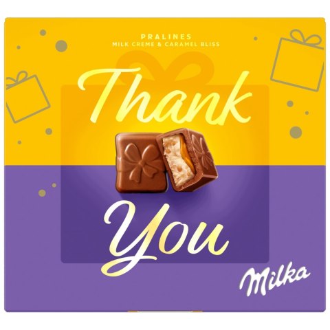 Milka praliny Thank You 114 g czekoladki nadziewane mleczne na prezent