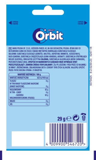 Orbit Peppermint Bezcukrowa guma do żucia 29 g (21 sztuk)