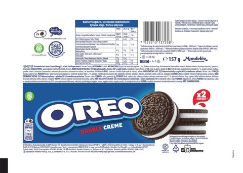 Oreo Double ciastka kruche kakaowe z nadzieniem 157 g markizy z kremem