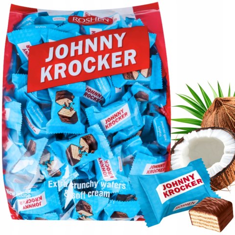 Roshen Johnny Krocker wafelki z nadzieniem kokosowym w polewie kakaowej 1kg