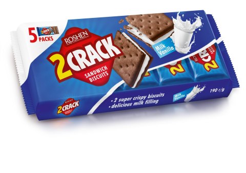 Roshen ciastka przekładane nadzieniem mlecznym o smaku waniliowym 190g