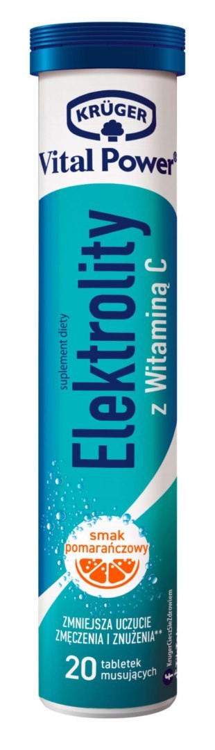 Tabletki musujące Krüger elektrolity pomarańczowe dla sportowców 20 szt.