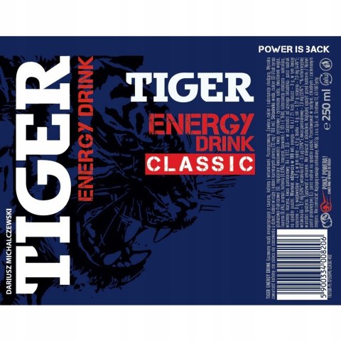 Tiger Classic Gazowany napój energetyzujący 250 ml