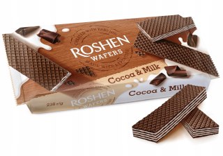 Wafle Roshen Cocoa & Milk kakaowe z kremem mlecznym 216 g