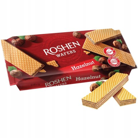 Wafle Roshen Wafers z nadzieniem orzechowym 216 g