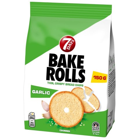 7 Days Bake Rolls Chrupki chlebowe z czosnkiem suszonym 150 g