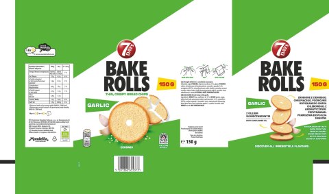7 Days Bake Rolls Chrupki chlebowe z czosnkiem suszonym 150 g
