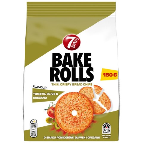7 Days Bake Rolls chrupki chlebowe o smaku pomidorów oliwek i oregano 150 g