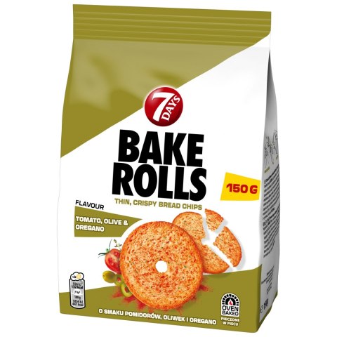 7 Days Bake Rolls chrupki chlebowe o smaku pomidorów oliwek i oregano 150 g