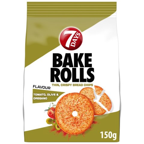 7 Days Bake Rolls chrupki chlebowe o smaku pomidorów oliwek i oregano 150 g